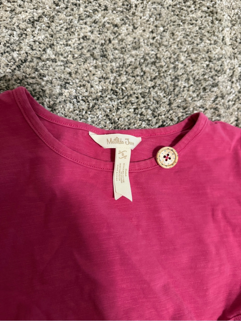 Matilda Jane Hot Pink Knit Top with Decorative Button - Picture 2 of 4
